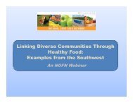 Linking Diverse Communities Through Healthy Food: Examples ...