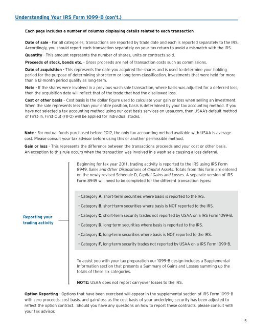 Understanding Your IRS Form 1099-B - USAA