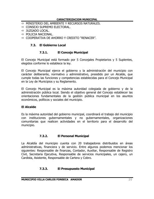 informacion general - Instituto NicaragÃ¼ense de Fomento Municipal