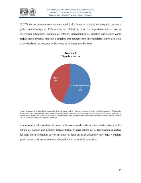 Encuesta de satisfacciÃ³n a los usuarios de servicios de justicia