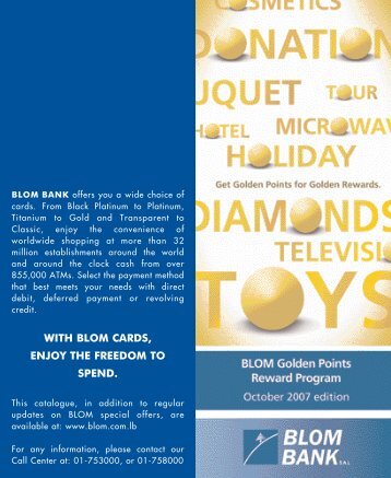 BLOM Golden Points Catalogue - Blom Card - BLOM Bank