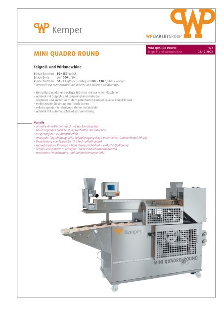 MINI QUADRO ROUND - WP BAKERYGROUP