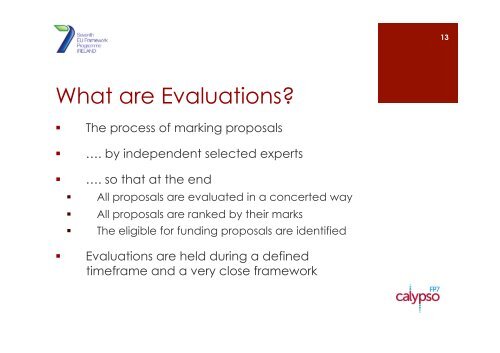 Evaluation of FP7 Proposals - Seventh EU Framework Programme ...