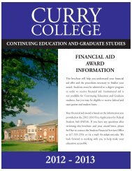FINANCIAL AID AWARD INFORMATION - Curry College