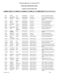 Listes des participants inscrits FÃ©dÃ©ration QuÃ©becoise de ...