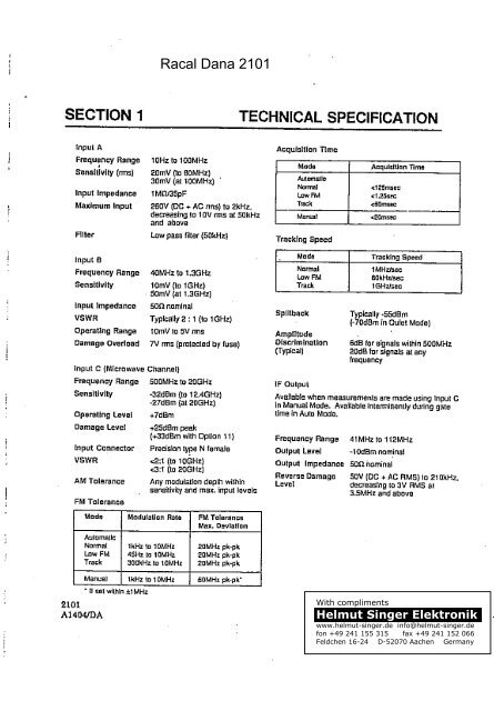 Racal Dana 2101 - Helmut Singer Elektronik