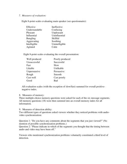 Effects of Audio-Video Asynchrony on Viewer's ... - Pixel Instruments