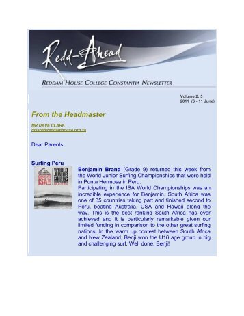 Redd Ahead VOL 2 5 JUNE 6 - 11 2011.pdf - Reddam House