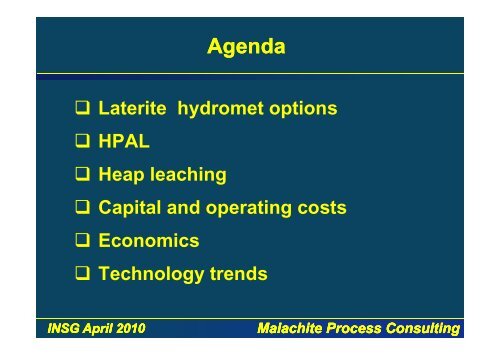 Industrial Minerals - International Nickel Study Group