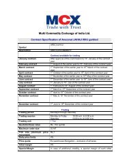 Multi Commodity Exchange of India Ltd. - MCX