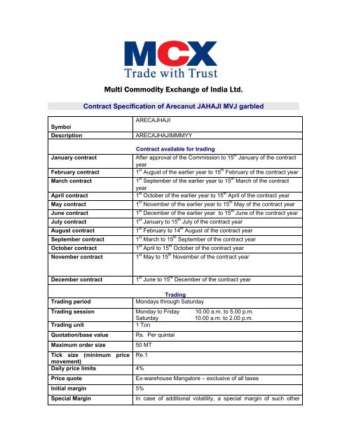 Multi Commodity Exchange of India Ltd. - MCX