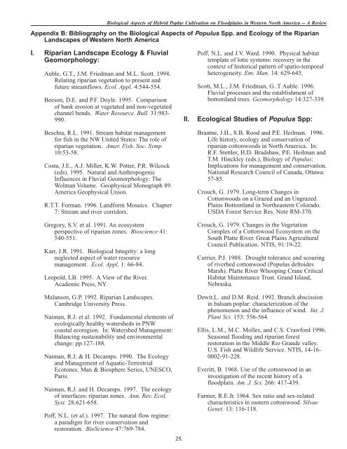 Biological Aspects of Hybrid Poplar Cultivation on Floodplains in ...