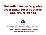 Hot rolled formable grades from SAIL: Present status and future ... - IIM