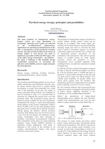 Flywheel energy storage: principles and possibilities