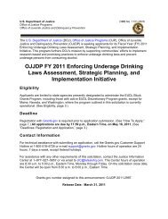 Enforcing Underage Drinking Laws Assessment, Strategic Planning ...