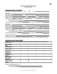 Parental Responsibilities (Custody) Information Sheet ...