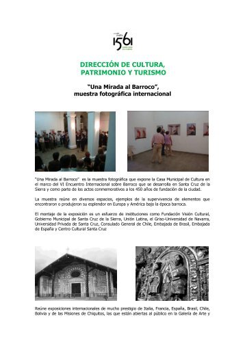 direcciÃ³n de cultura, patrimonio y turismo - Santa Cruz de la Sierra