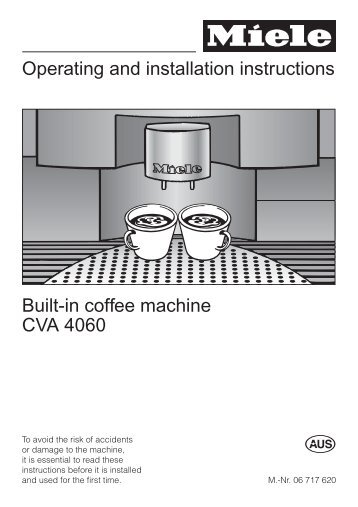 Operating and installation instructions Built-in coffee machine CVA ...