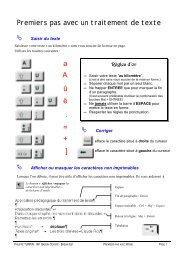 a A Ã» Ã« . = + ] Premiers pas avec un traitement de texte