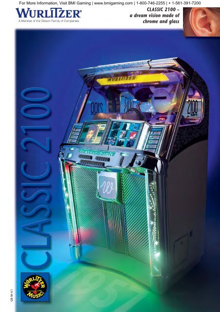 Wurlitzer Classic 2100 Jukebox Flyer - BMI Gaming