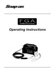Operating Instructions - Snap-on Equipment