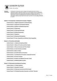 Curriculum Map: PreCalculus