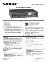 Shure M367 User Guide (English)