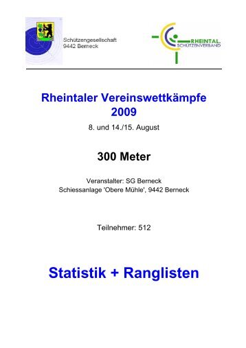 Statistik-Ranglisten 300m - SchÃ¼tzengesellschaft Berneck