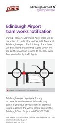 Edinburgh Airport tram works notification