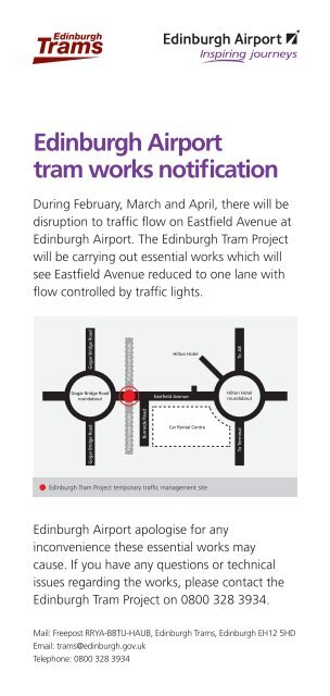 Edinburgh Airport tram works notification