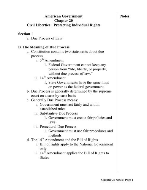 Chapter 20 - Civil Liberties: Protecting Individual Rights