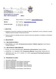 ECO -1704 E 2003.2 - Departamento de Economia - PUC-Rio