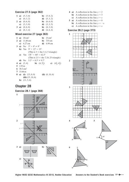 AnSWErS to tHE StudEnt'S Book ExErCiSES - Hodder Plus Home