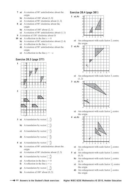 AnSWErS to tHE StudEnt'S Book ExErCiSES - Hodder Plus Home