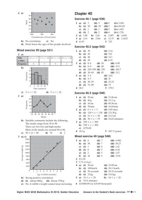 AnSWErS to tHE StudEnt'S Book ExErCiSES - Hodder Plus Home