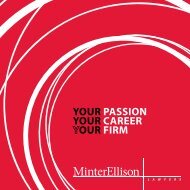 YOUR PASSION Y OUR CAREER OUR FIRM - Minter Ellison