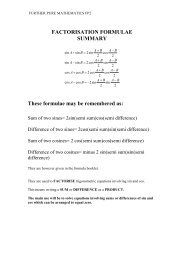 FACTORISATION FORMULAE - Further Maths (WJEC)