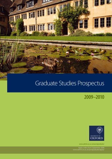 Graduate Studies Prospectus - University of Oxford