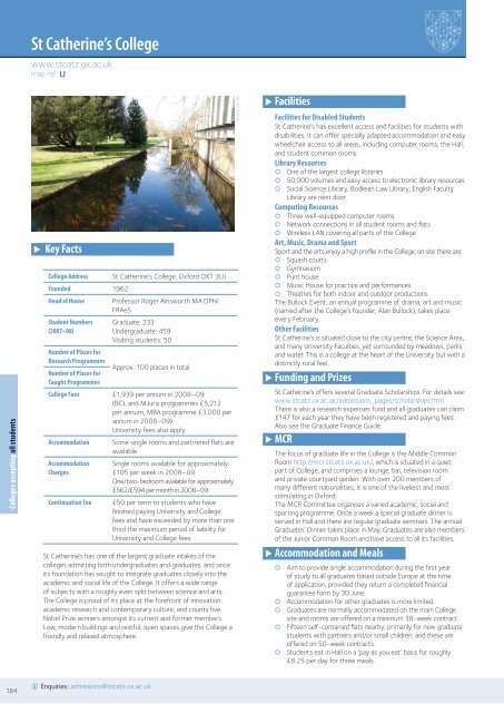 Graduate Studies Prospectus - University of Oxford