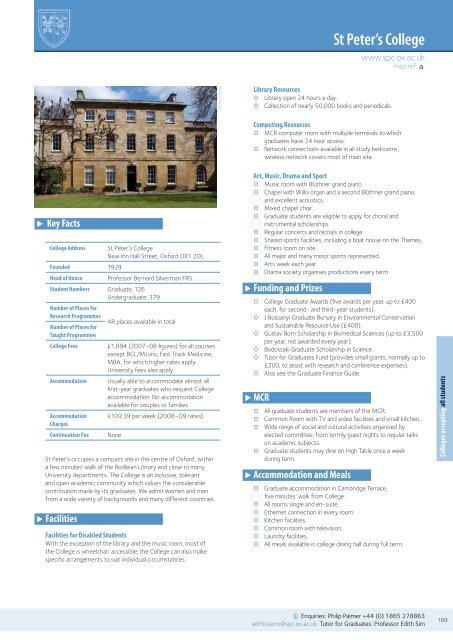 Graduate Studies Prospectus - University of Oxford