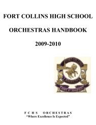 fort collins high school orchestras handbook 2009-2010