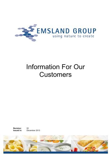 Standard Information for our Customers - Emsland Group