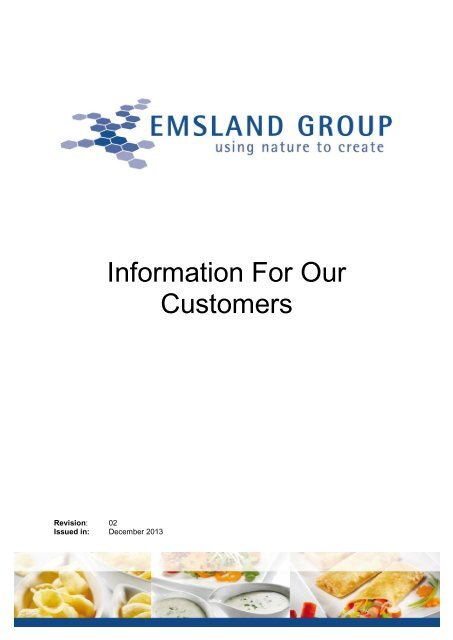 Standard Information for our Customers - Emsland Group