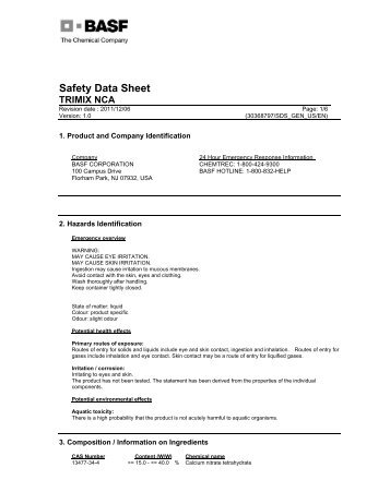 BASF Trimix NCA MSDS - Brock White