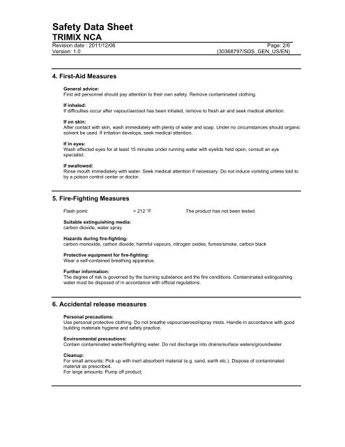 BASF Trimix NCA MSDS - Brock White