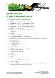 Worked solutions Chapter 4 Aspects of motion - PEGSnet