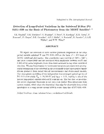Submitted to The Astrophysical Journal Detection of Long-Period ...