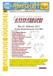 Amtliche Bekanntmachungen - der Gemeinde Bösingen