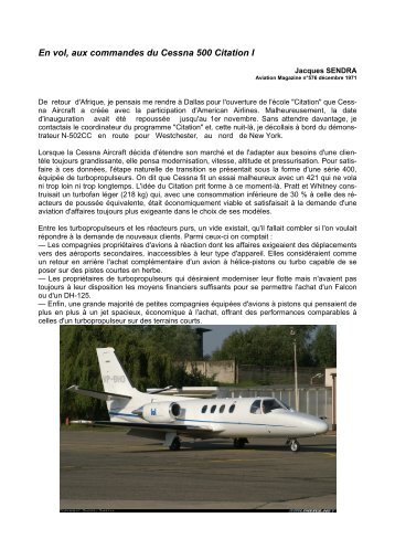 En vol, aux commandes du Cessna 500 Citation I