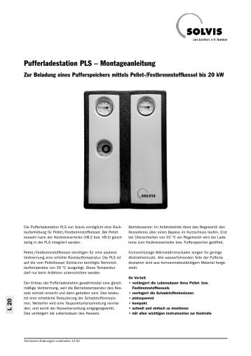 Pufferladestation PLS Ã¢Â€Â“ Montageanleitung